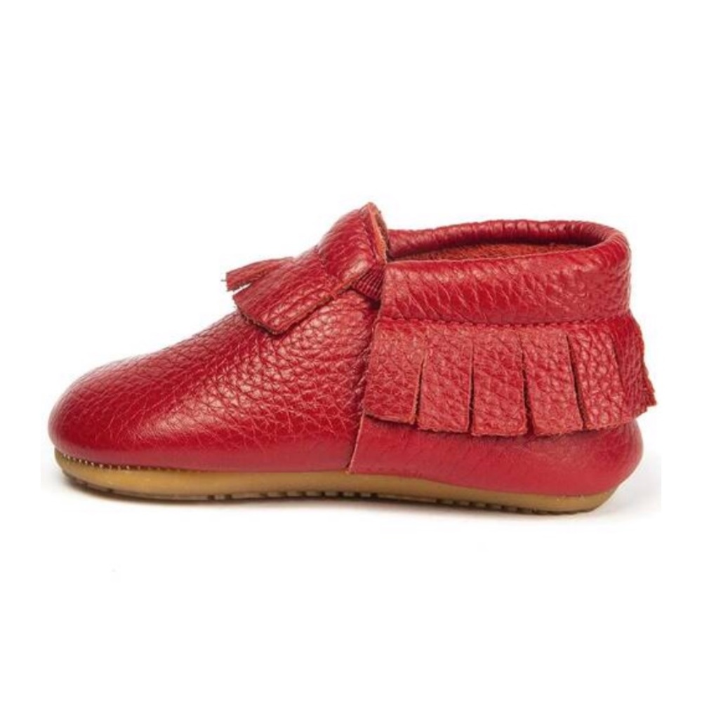Girls Red Moccasins by Ella Bonna are NWT. Size 6